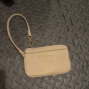 Calvin Klein Beige Wristlet
